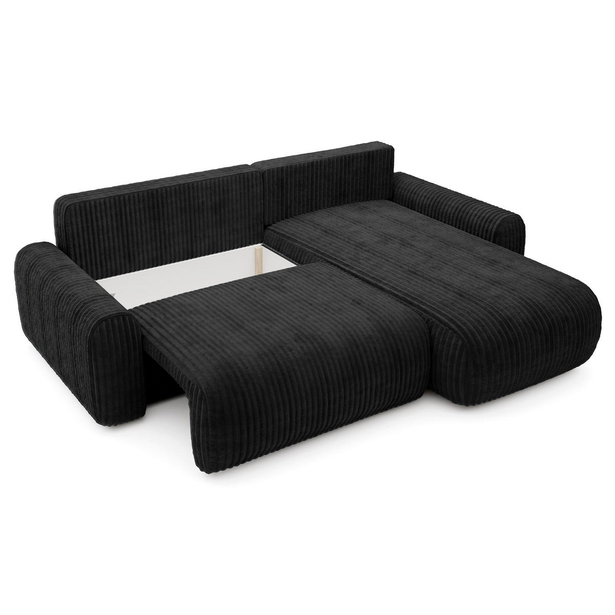ECKSOFA Lelu Schwarz beidseitig - Schwarz, Kunststoff/Textil (245/165cm) - Selsey