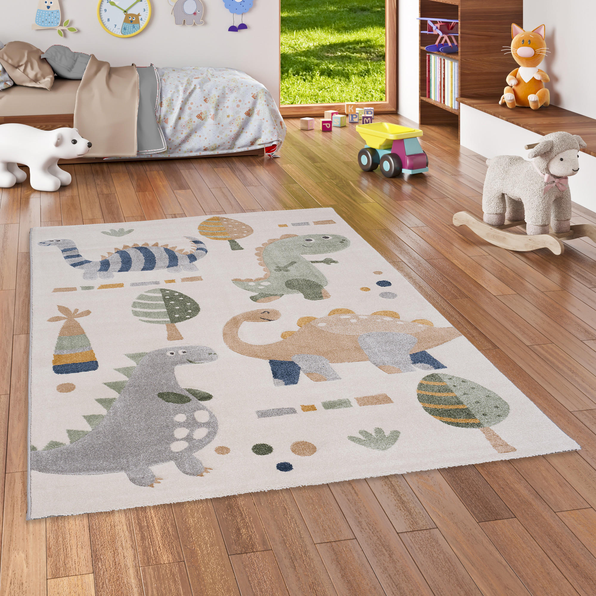KINDER TEPPICH MAUI KIDS DINOS - Multicolor, Textil (200/290cm) - Pergamon