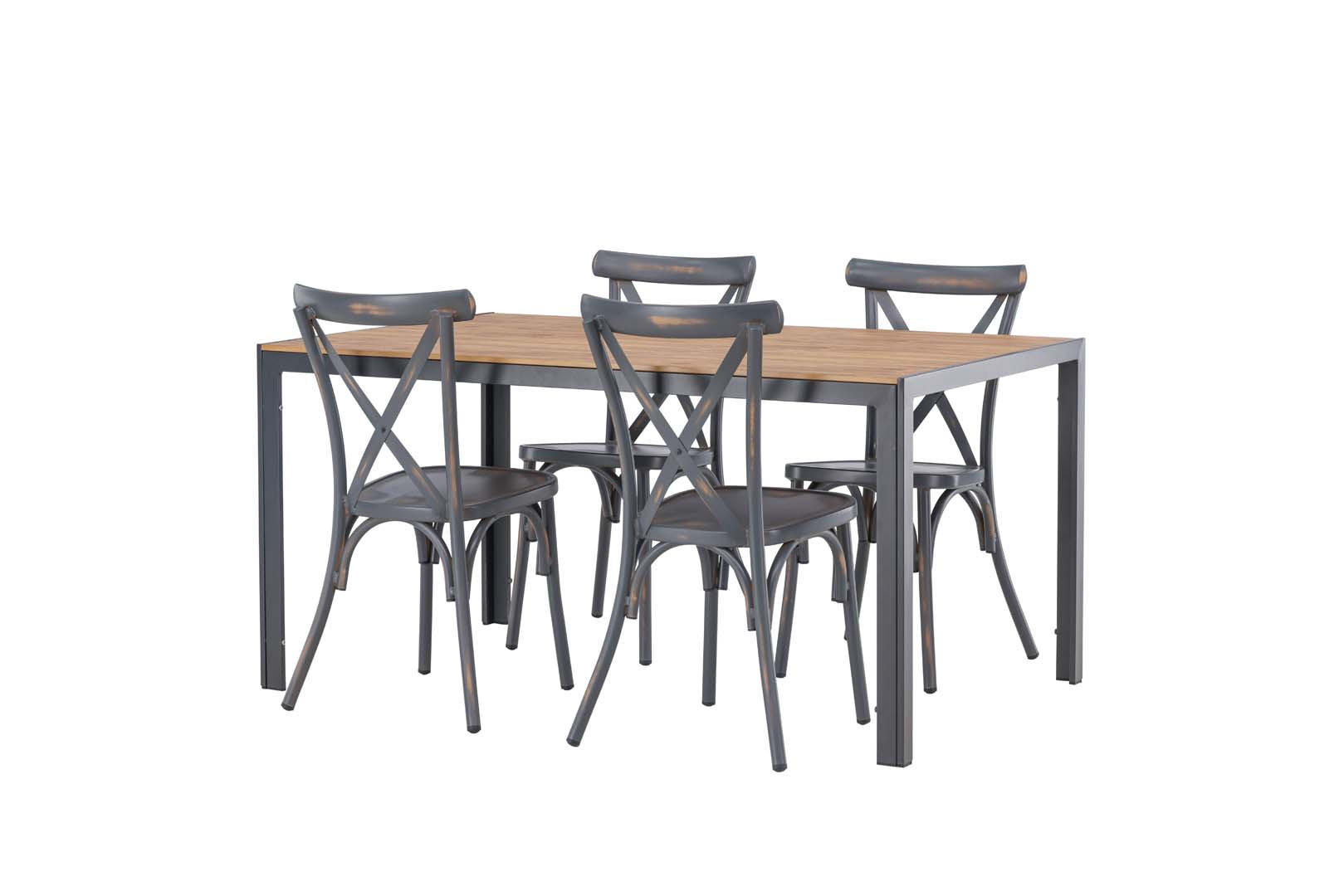 GARTENSET dunkelgrau - Dunkelgrau, Holzwerkstoff - ebuy24