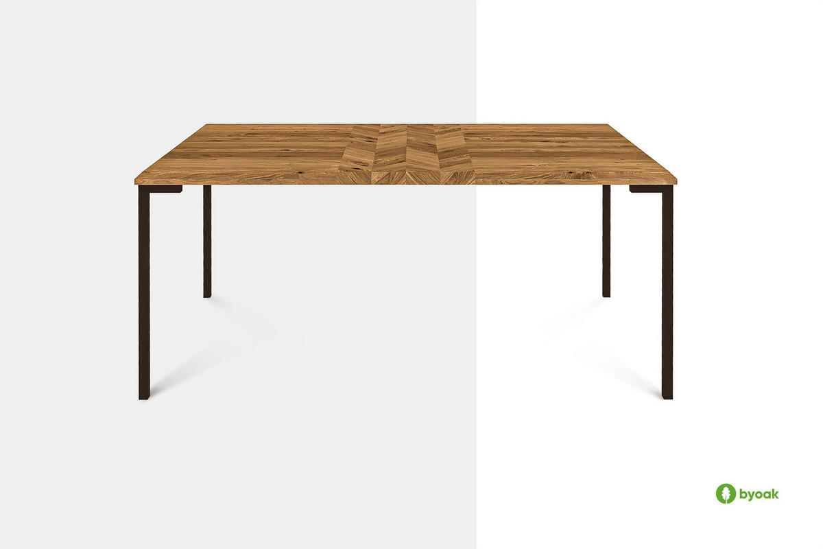 ESSTISCH AUSGEKLAPPT LEON 160x80 Wildeiche - Wildeiche, Holz (80/160/78cm) - byoak