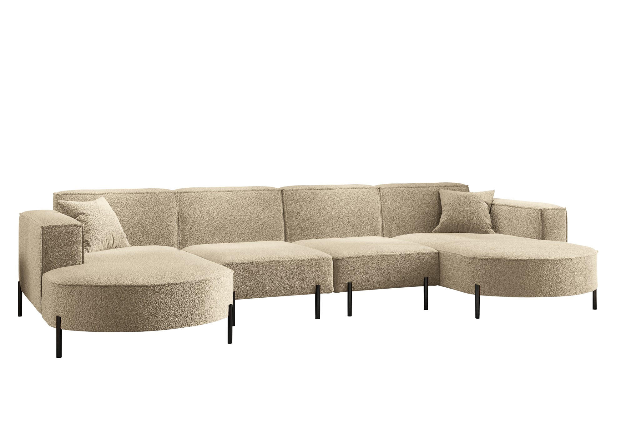 WOHNLANDSCHAFT Valencia Xl - Beige, Holzwerkstoff/Textil (384/80/165cm) - Fun Möbel