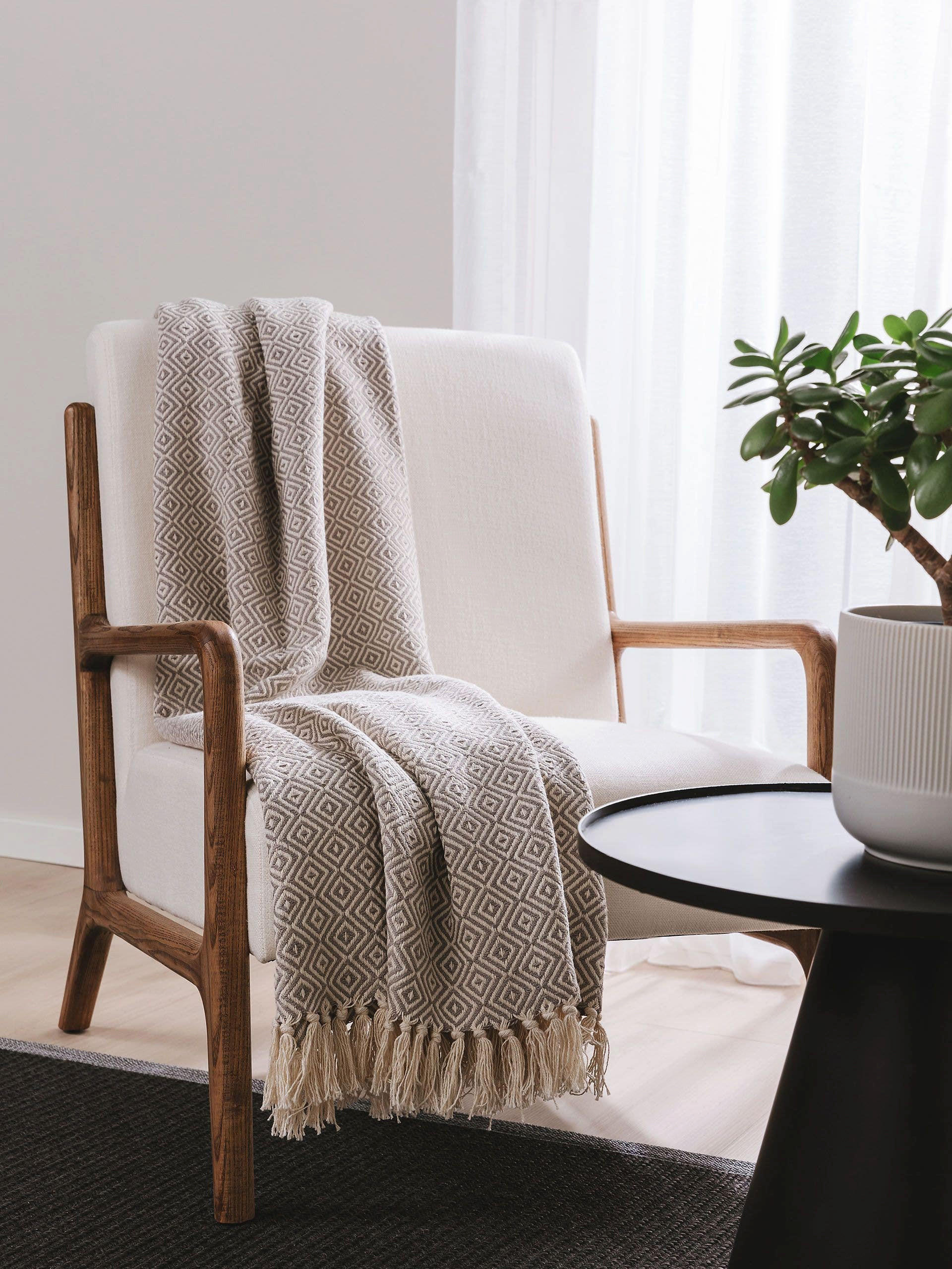 BAUMWOLLDECKE Jasmin Grau 125x150 cm - Grau, Textil (125/150cm) - benuta Nest