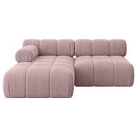 ECKSOFA modulares Sofa Razon-L1 - 190x160x70 cm Rosa Cord - Rosa, Holzwerkstoff/Textil (190/160cm) - ALTDECOR