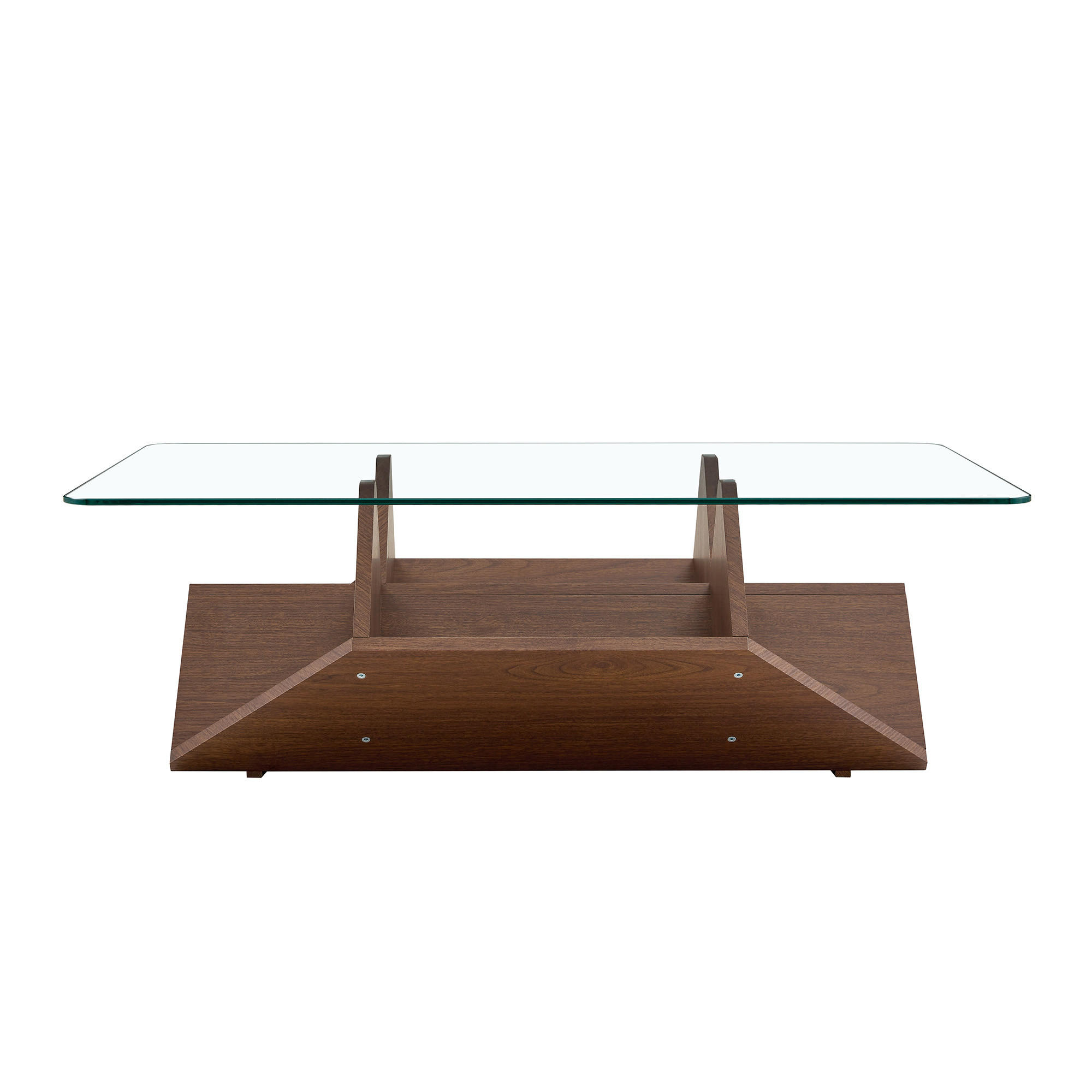 XXXLutz Couchtisch Transparent, Walnuss 63x33.5x103 cm
