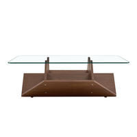 COUCHTISCH Walnussoptik MDF/Sicherheitsglas mit mehreren Ablagefächern - Transparent/Walnussfarben, Glas/Holzwerkstoff (103/63/33.5cm)