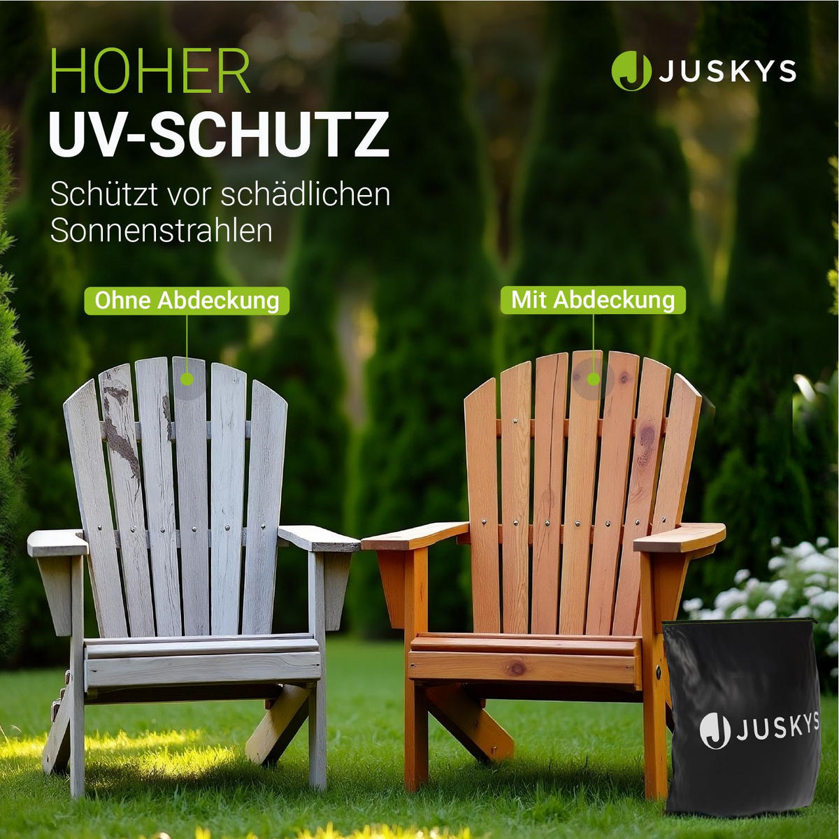 GARTENMÖBELABDECKUNG CoverSafe Pro schwarz - Schwarz, Kunststoff (210/90/250cm) - Juskys