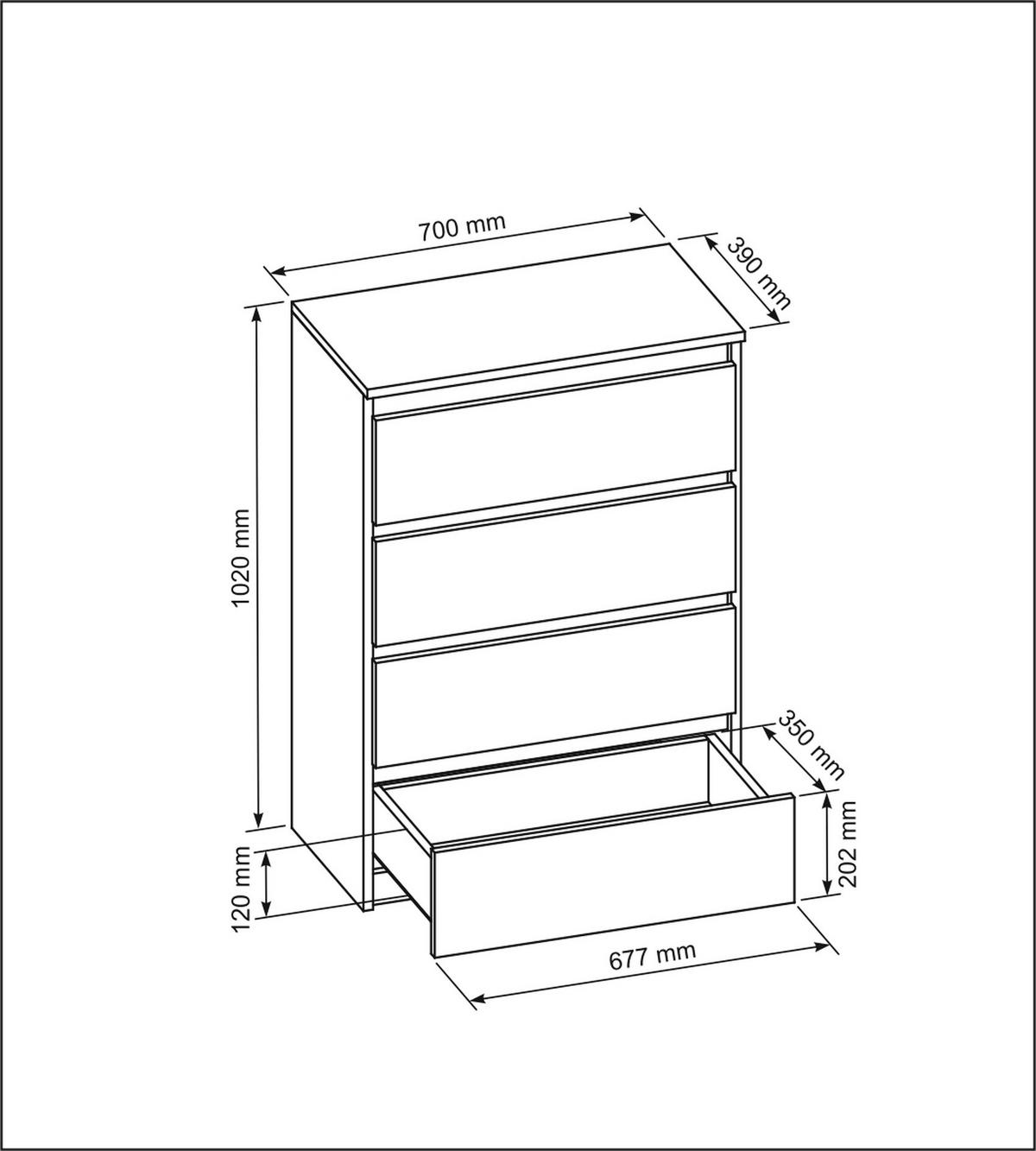 KOMMODE Sonoma 70/102/39 - Sonoma Eiche, Holzwerkstoff (70/102/39cm) - RAUMHIRSCH FURNITURE