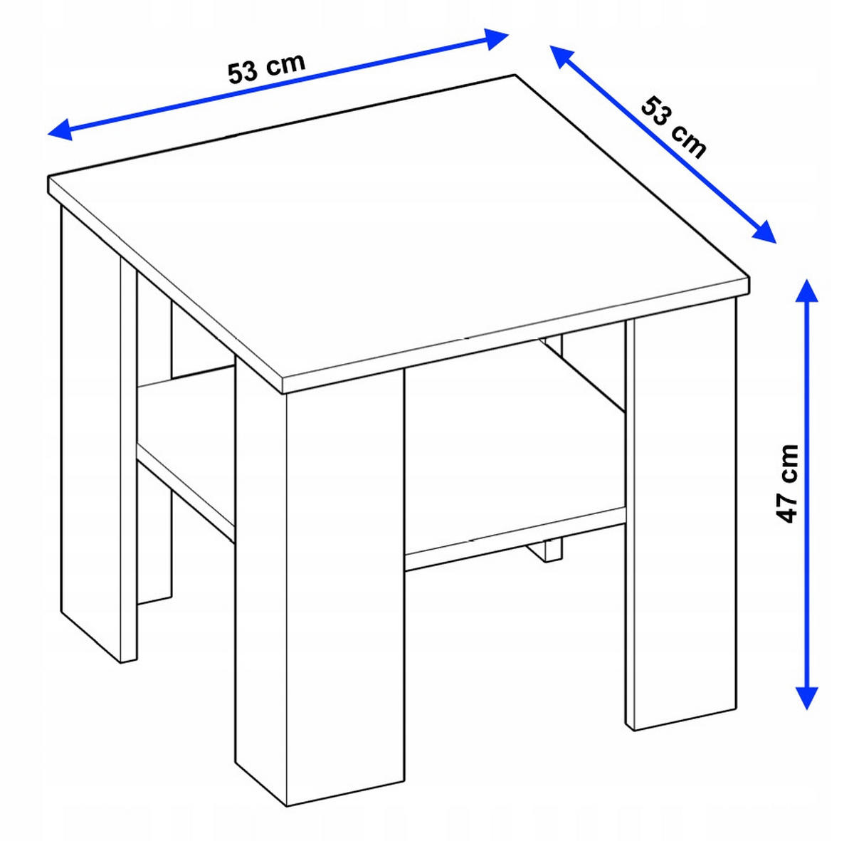 COUCHTISCH Lara53 53/47/53 - Schwarz/Weiß, Holzwerkstoff (53/53/47cm) - RAUMHIRSCH FURNITURE
