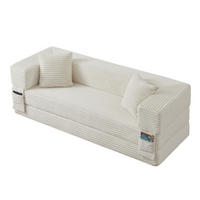 SCHLAFSOFA DE-34899 quadratisch mit Bettfunktion Weiß - Weiß, Textil (200/60/76cm) - ComfortXL