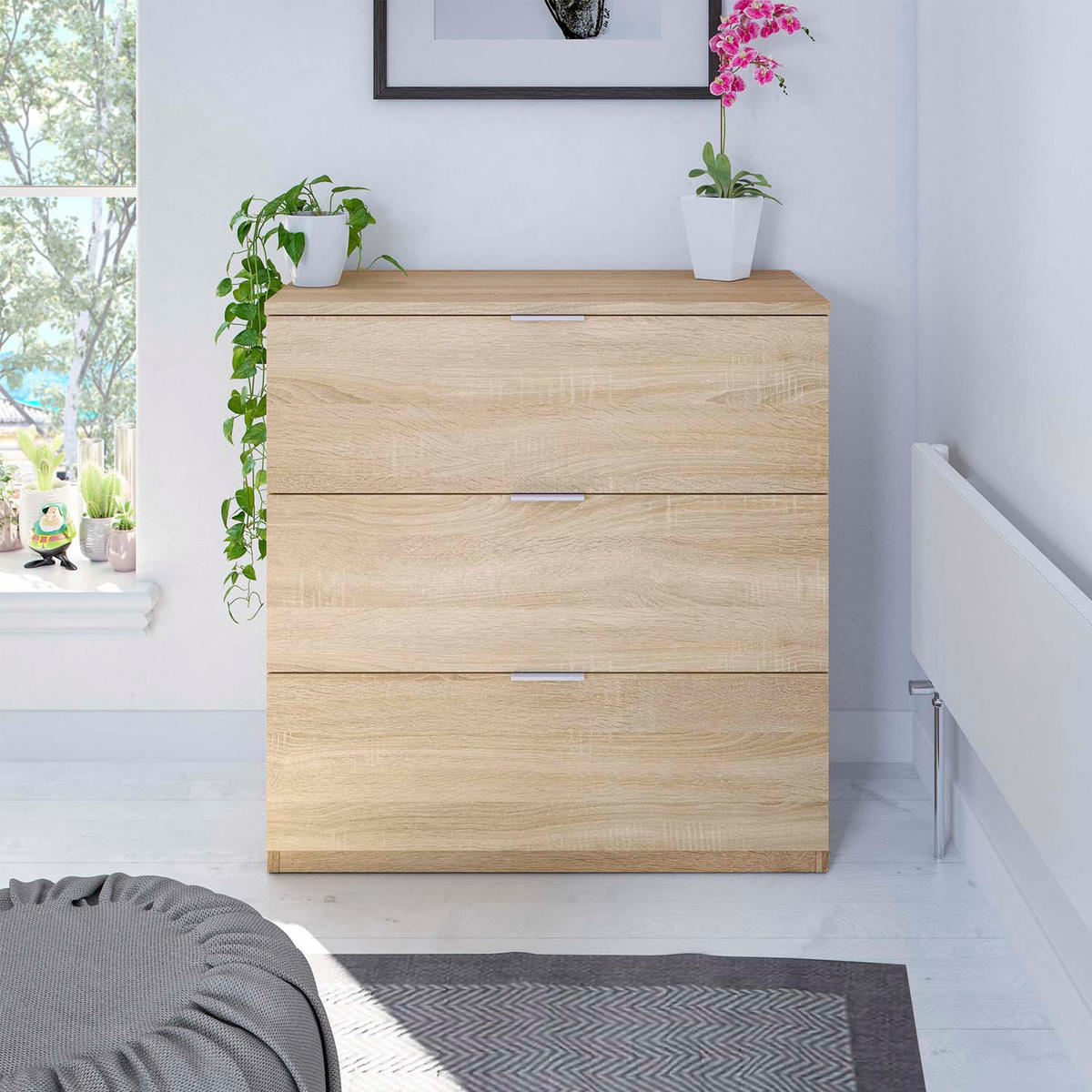 KOMMODE 77/80/38 Santi Eiche - Honigeiche, Holzwerkstoff (77/80/38cm)