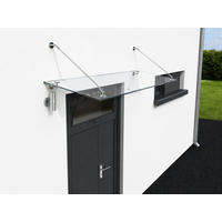 GLASVORDACH 170x90 cm Sicherheitsglas Edelstahl Klarglas Str-Silber - Transparent, Glas (170/1.31/90cm) -  Glaswerk Westfalen