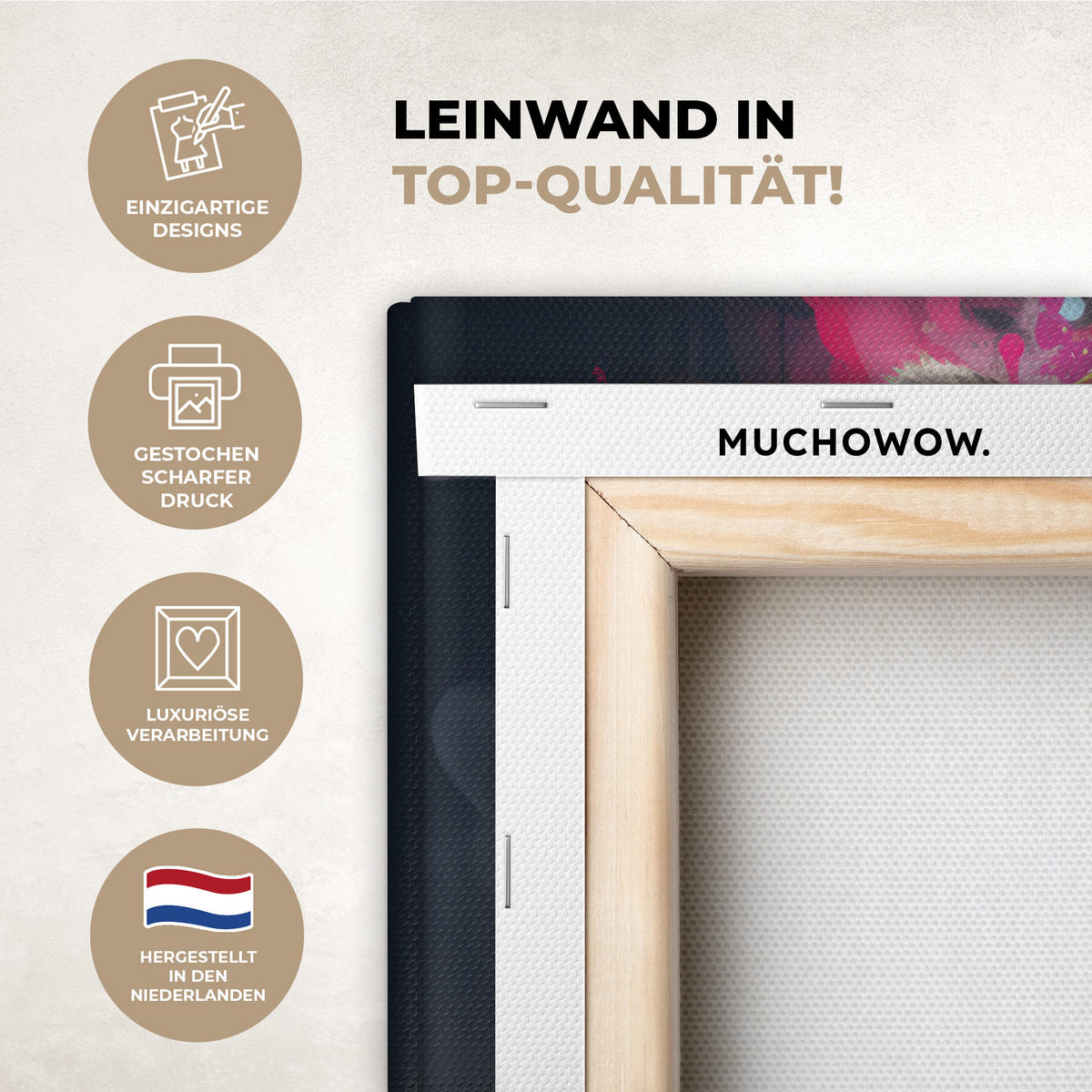 LEINWANDBILD Panda - Jacke - Graffiti - Orange 30x20 cm - Orange, Textil (30/20cm) - MuchoWow