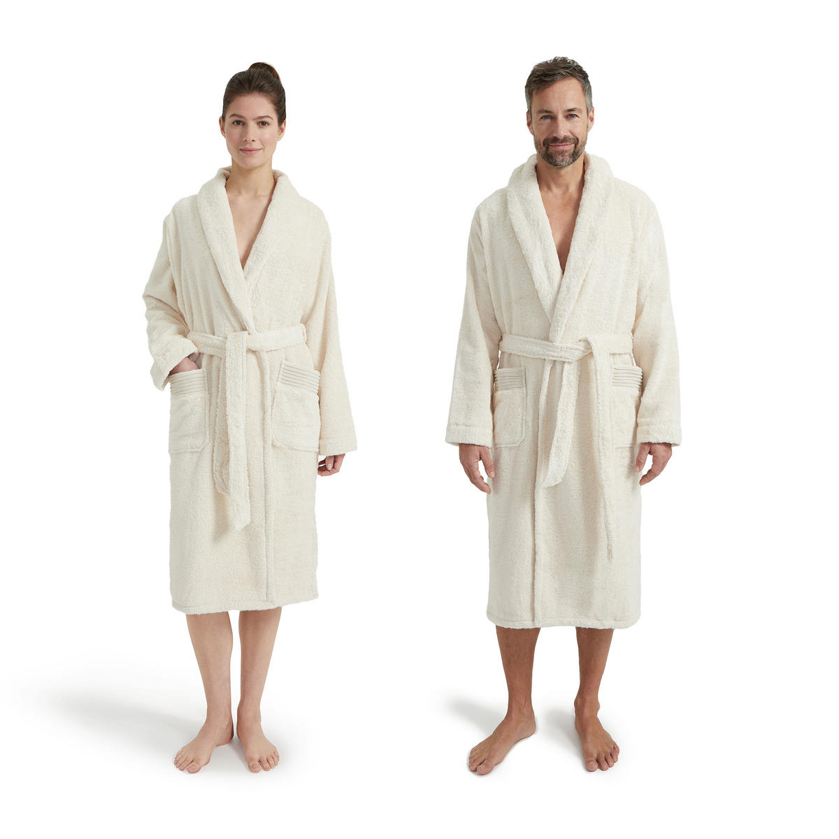 BADEMANTEL UNISEX SCHALKRAGEN WELLNESS NATUR - 869 - Naturfarben, Textil (Mnull) - MÖVE