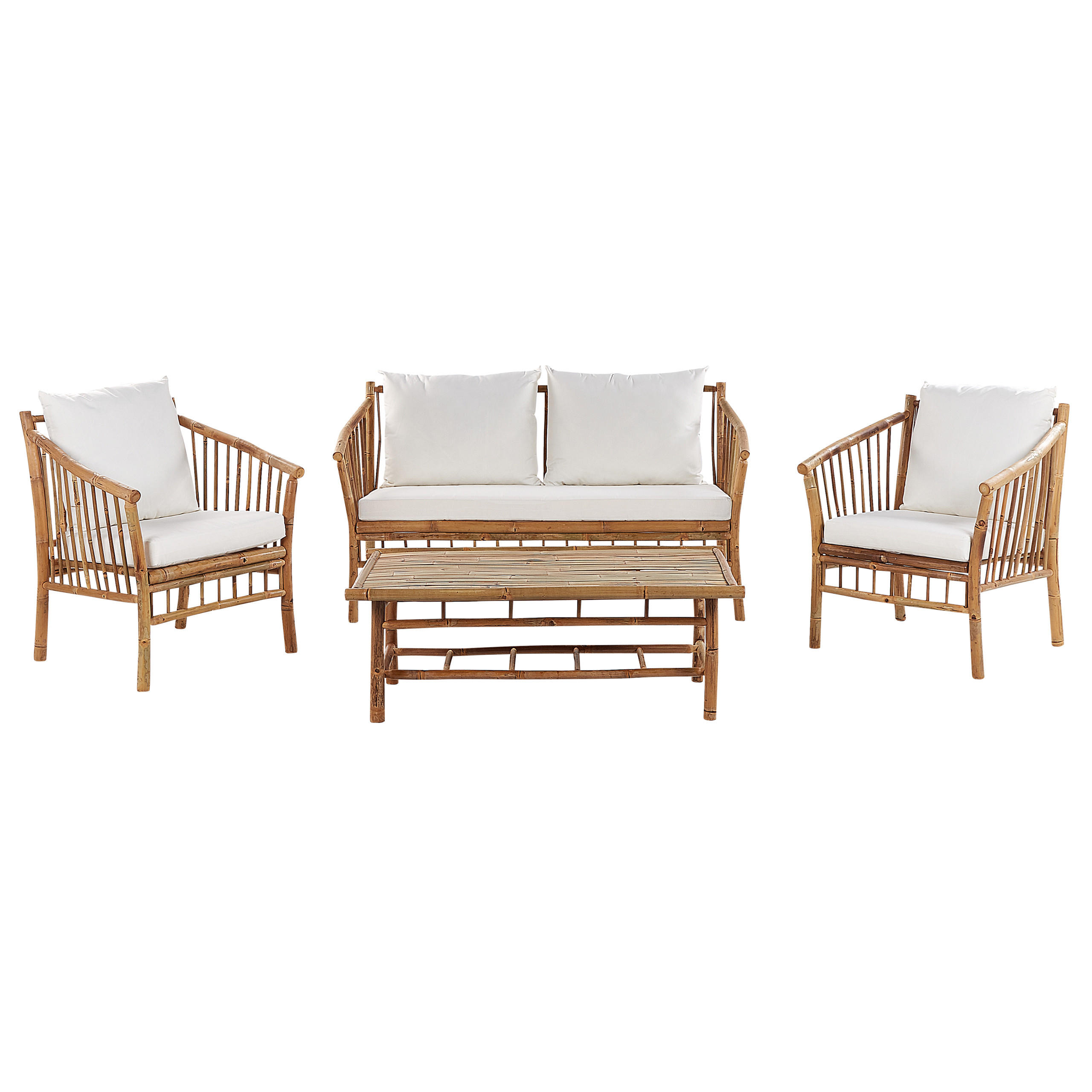 LOUNGE-SET 4-Sitzer hellbraun Maggiore - Hellbraun, Holz - Beliani