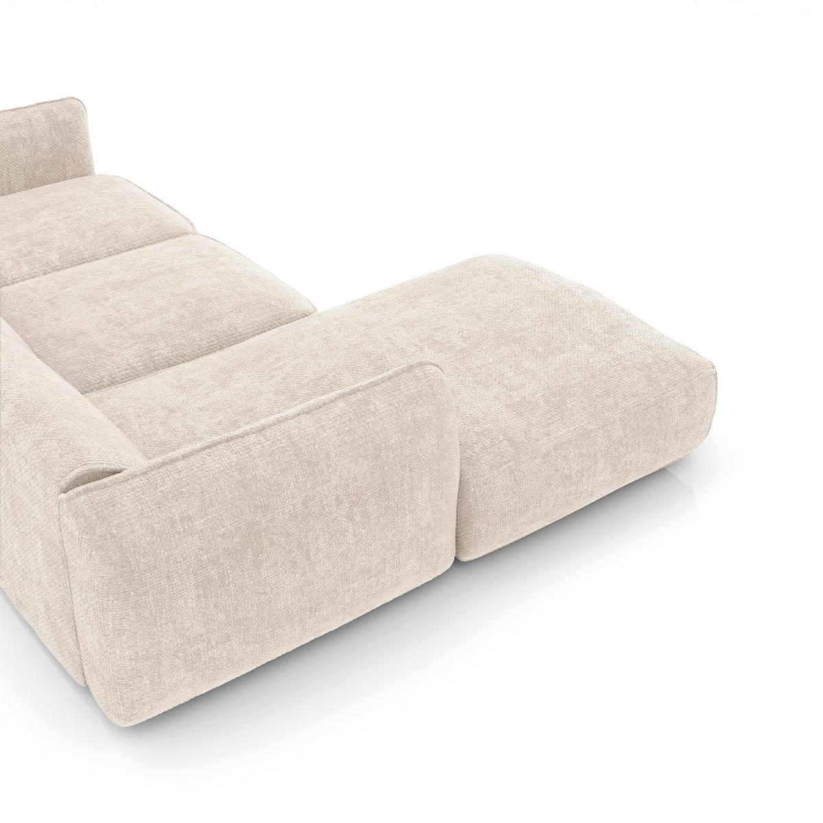 ECKSOFA LINKS Rastervelours Creme 272cm - Creme, Textil (165/272cm) - Sia Home