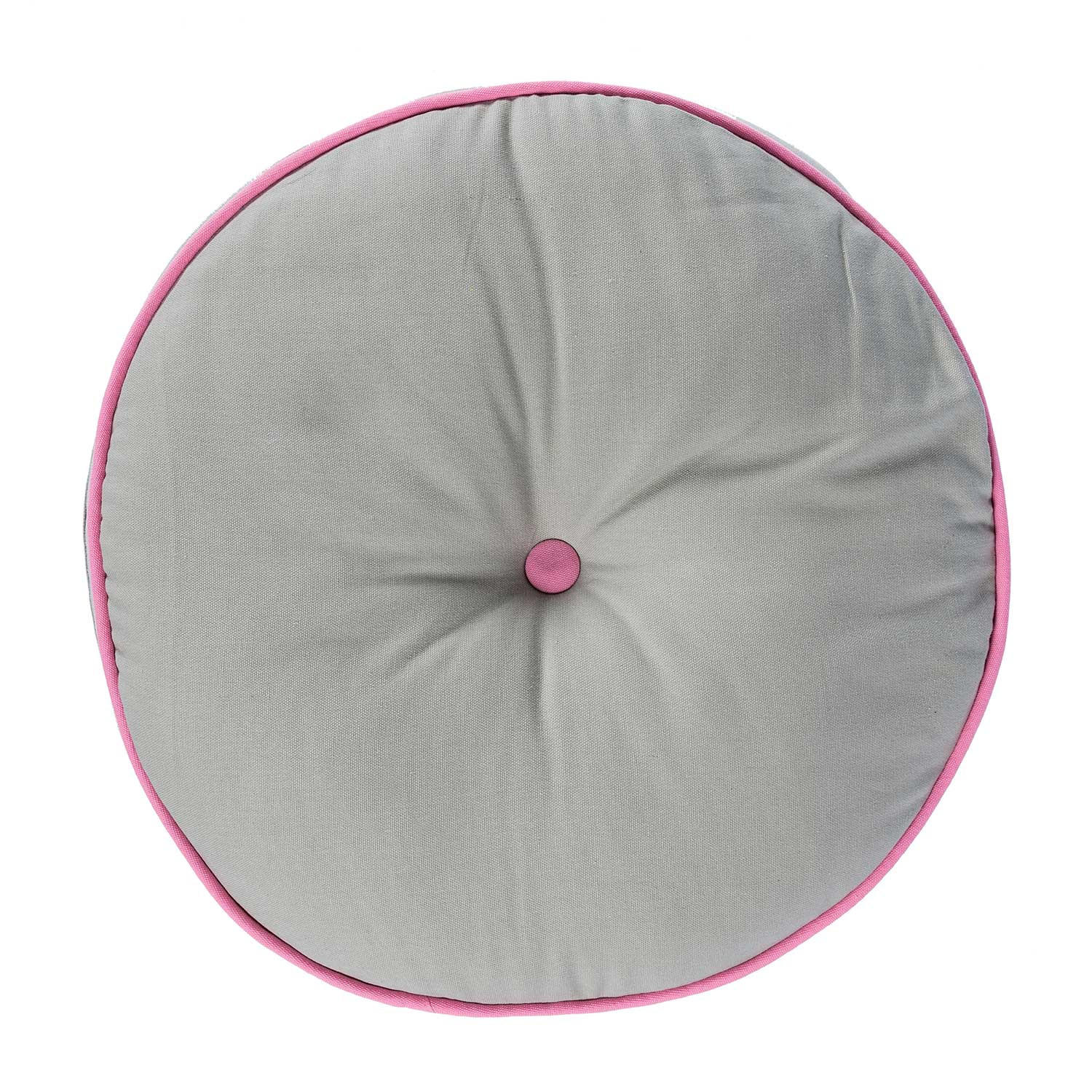 BODENKISSEN rund, grau-rosa, Ø 43/7 cm - Rosa/Grau, Textil (43/43/7cm) - Homescapes