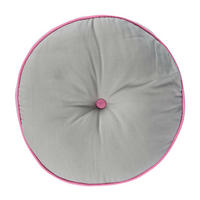 BODENKISSEN rund, grau-rosa, Ø 43/7 cm - Rosa/Grau, Textil (43/43/7cm) - Homescapes