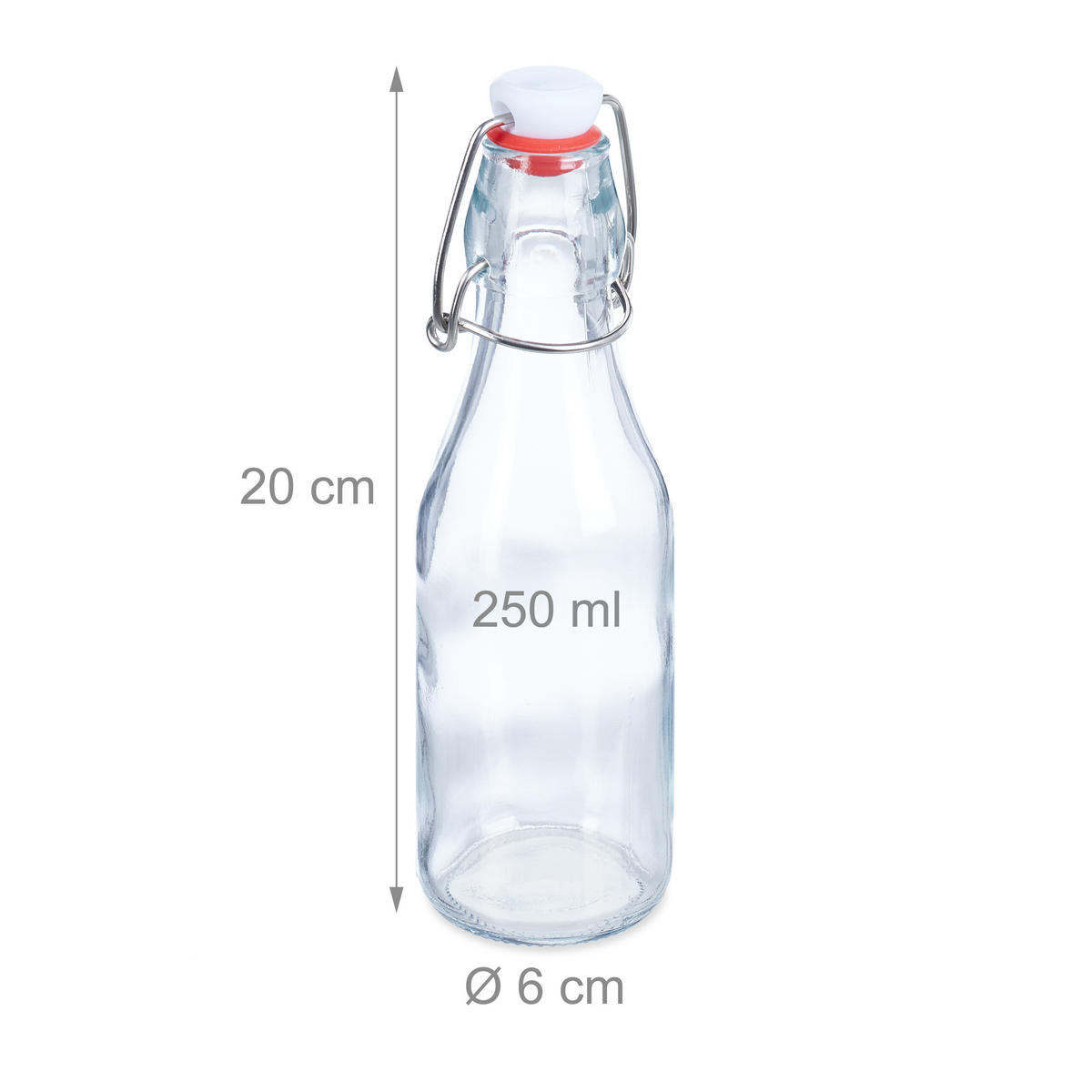 24xGLASFLASCHEN - Transparent, Glas/Kunststoff (6/20/6cm) - Relaxdays