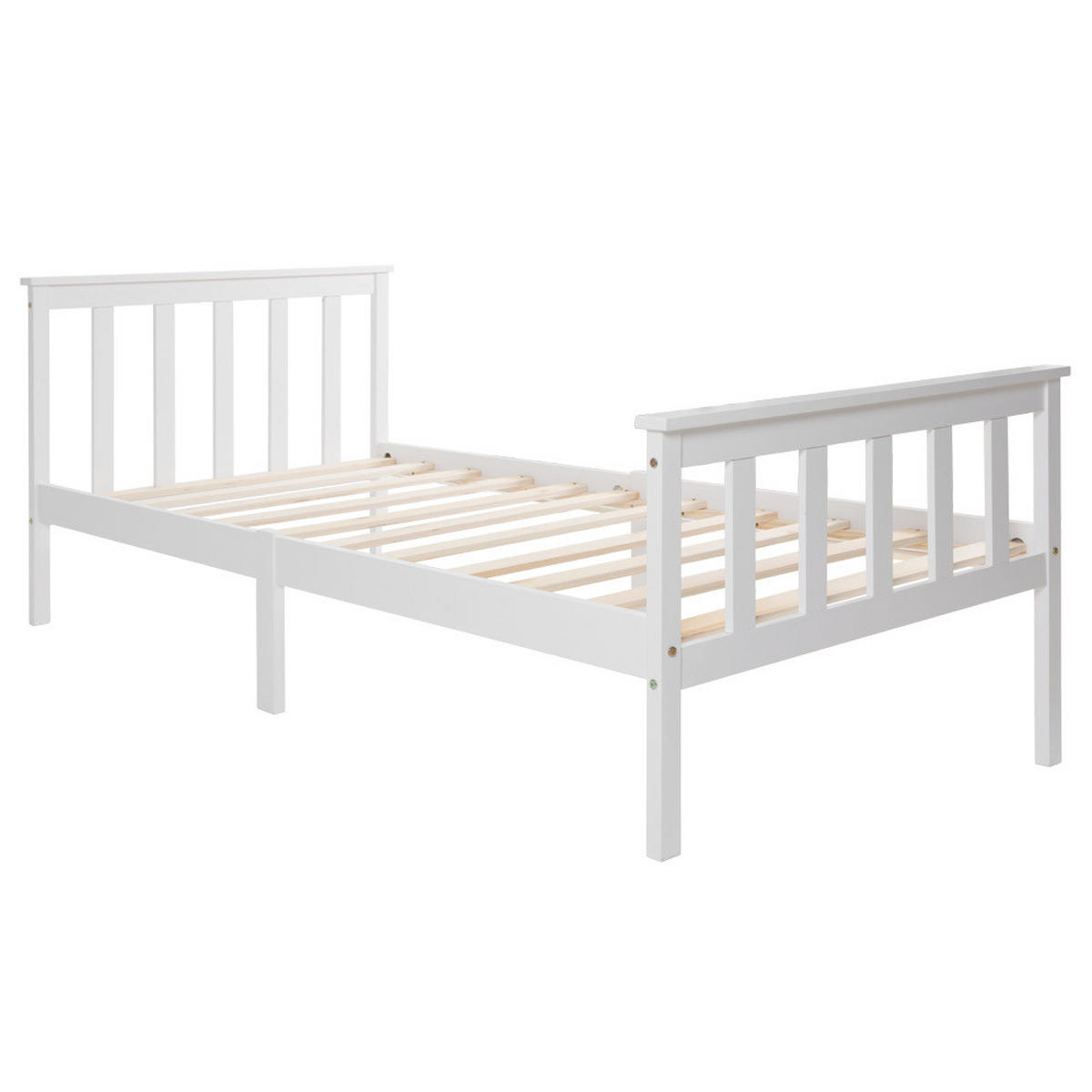 EINZELBETT 90/200 cm mit Lattenrost und MDF, platzsparendes Design, Weiß - Weiß, Holzwerkstoff (90/200cm) - Redom