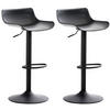 BARHOCKER 2er Set Kunststoff schwarz - Schwarz, Kunststoff/Metall (43/69/44cm) - CLP
