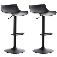 BARHOCKER 2er Set Kunststoff schwarz - Schwarz, Kunststoff/Metall (43/69/44cm) - CLP