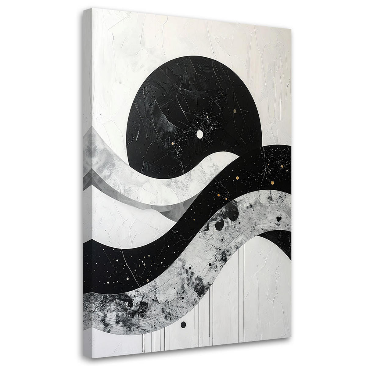 LEINWANDBILD Abstraktion 80x120cm - Schwarz, Textil (80/120cm) - Feeby