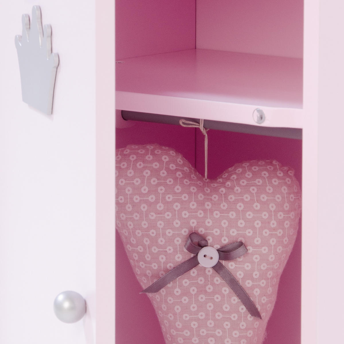PUPPENSCHRANK Prinzessin Sophie - Rosa, Holzwerkstoff (34.5/51.5/21cm) - Roba