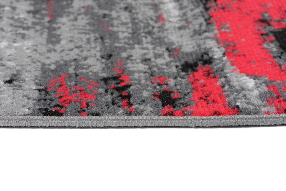 LÄUFER MAYA Schwarz Rot 70/400 cm - Rot, Textil (70/400cm) - Tapiso