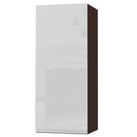 HÄNGESCHRANK Florence W4/40 Lava / RAL 9003 signalweiß HG 40 / 32,5 / 96cm - Türanschlag links - Dunkelgrau/Weiß Hochglanz, Holz/Holzwerkstoff (40/96/32.5cm) - Feldmann-Wohnen
