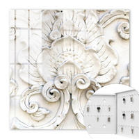 SCHLÜSSELBOX Weiß 30x30 cm – Türöffnung nach rechts - Blumenschmuck - Weiß, Metall (30/30/5cm) - TULUP