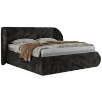 POLSTERBETT CAELA CLASSIC 180/200 - Dunkelgrau Plüsch - Pocket-Matratze - Dunkelgrau, Textil (180/200cm) - MKS