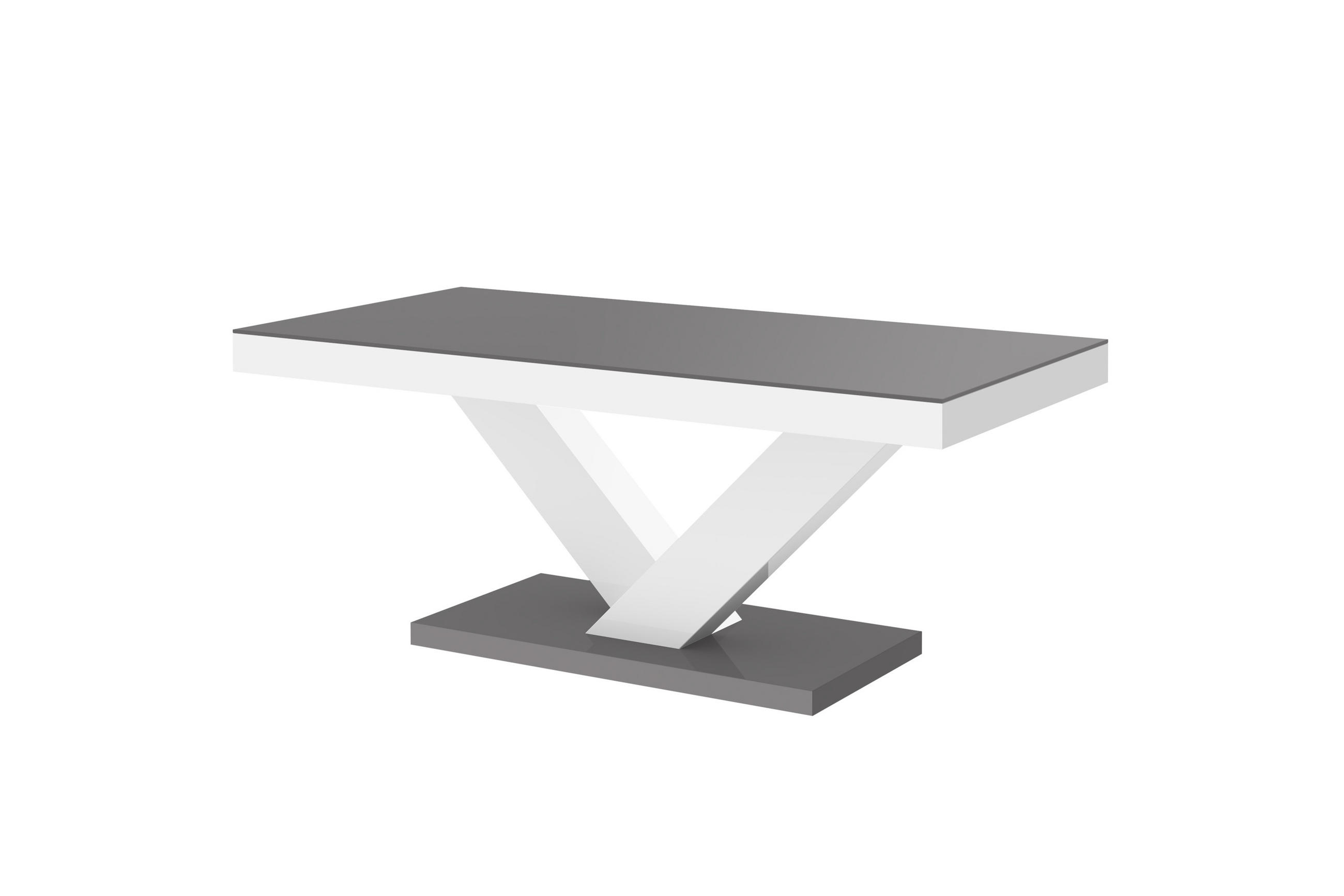 COUCHTISCH rechteckig Grau Weiß Hochglanz 120/60/49 cm - Weiß Hochglanz/Grau, Holzwerkstoff (60/120/49cm)
