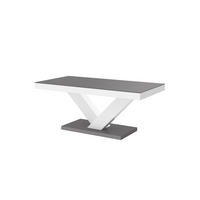 COUCHTISCH rechteckig Grau Weiß Hochglanz 120/60/49 cm - Weiß Hochglanz/Grau, Holzwerkstoff (60/120/49cm)