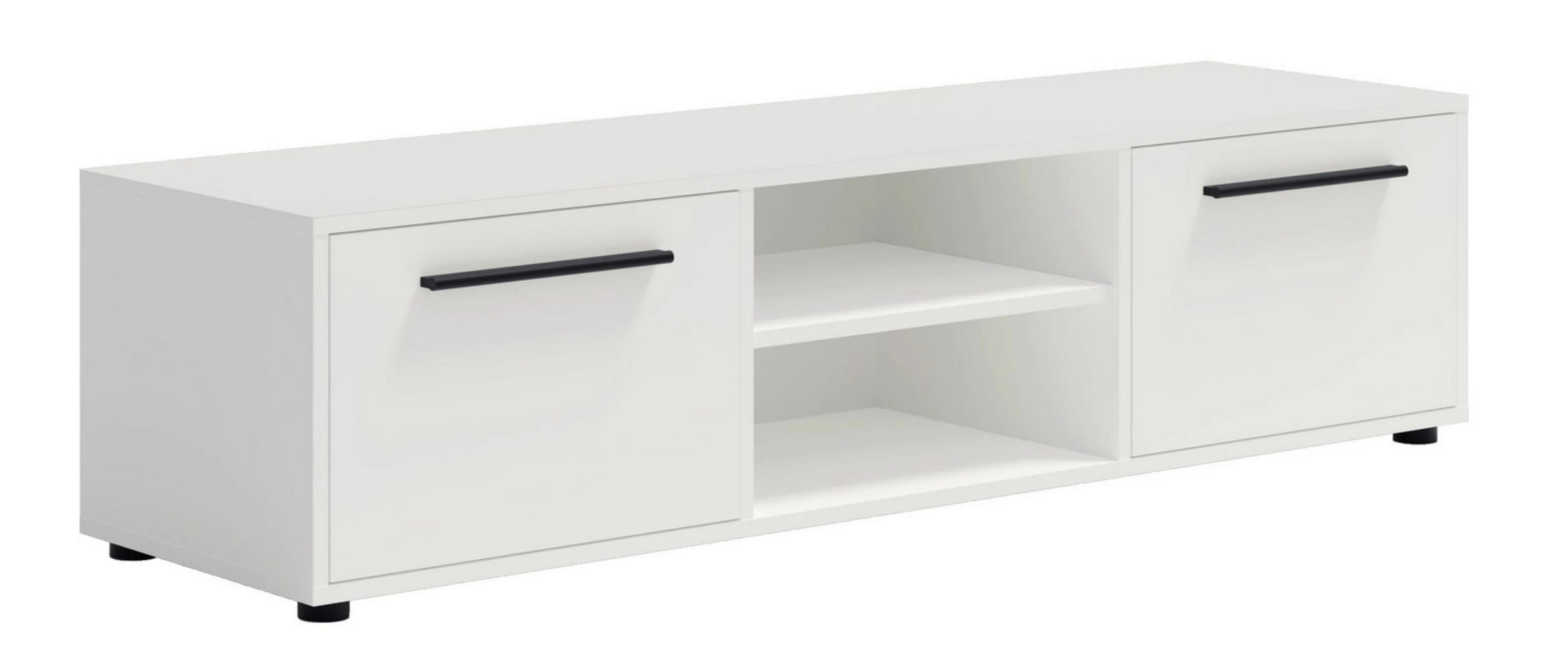 TV-SCHRANK Modena 150cm in Weiß - Schwarz/Weiß, Holzwerkstoff/Kunststoff (150/38/40cm) - Ravio