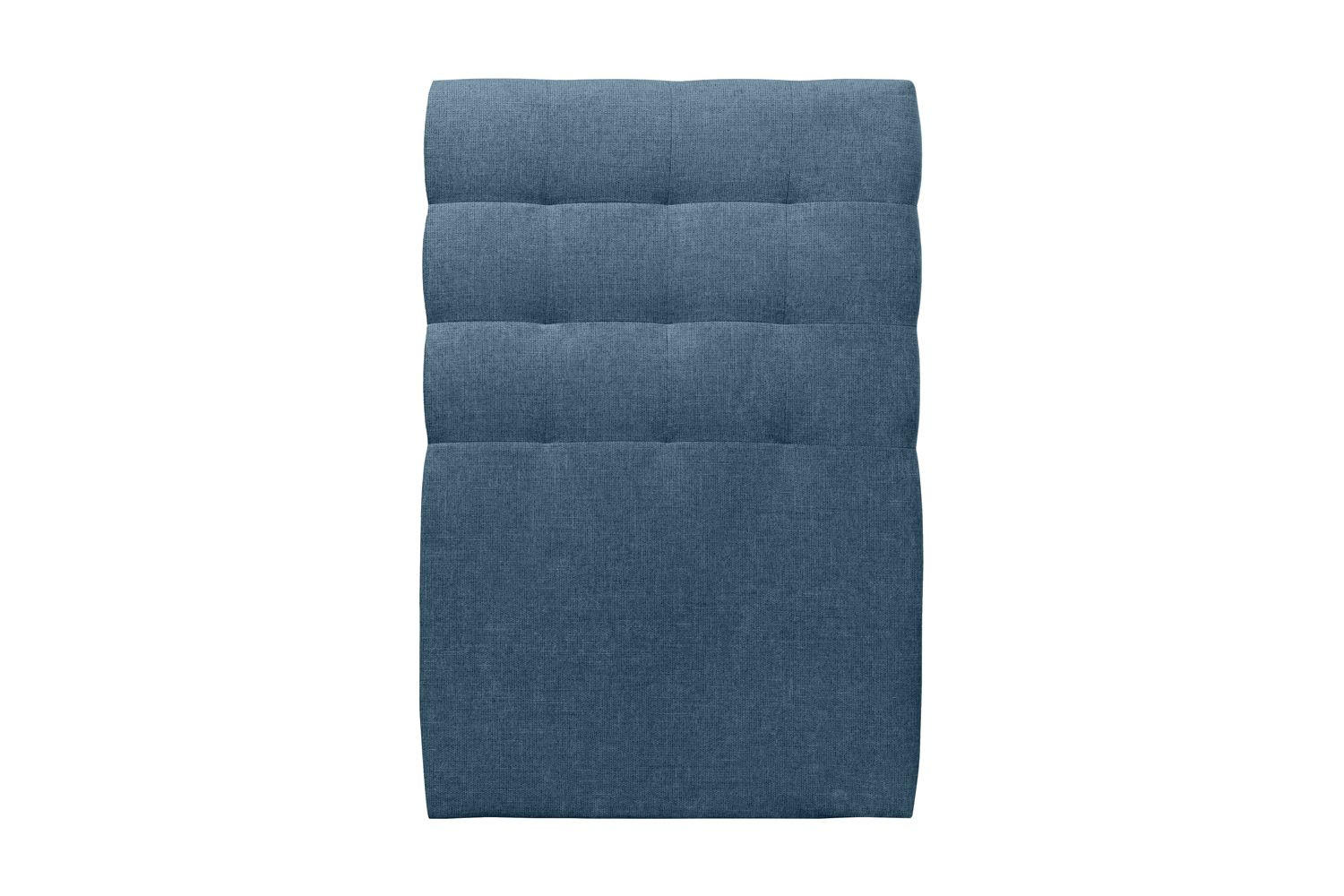 KOPFTEIL gepolstert - Gesteppt – ozeanblauer Stoff - 90 cm - Beige/Dunkelblau, Holz (90/120/10cm) - Sommeil de Plomb
