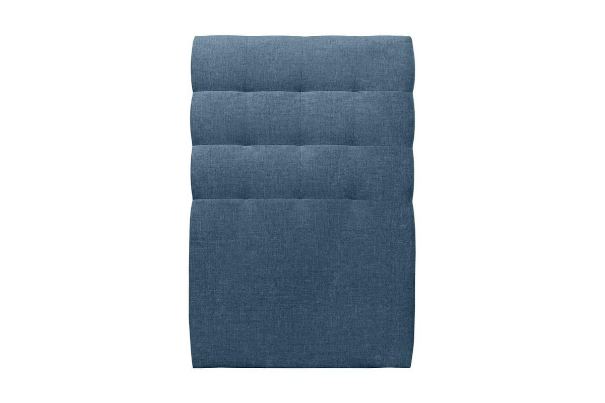 KOPFTEIL gepolstert - Gesteppt – ozeanblauer Stoff - 90 cm - Beige/Dunkelblau, Holz (90/120/10cm) - Sommeil de Plomb