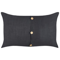 DEKOKISSEN 2er-Set Schwarz 30/50 cm Banori - Schwarz, Textil (50/30cm) - Beliani
