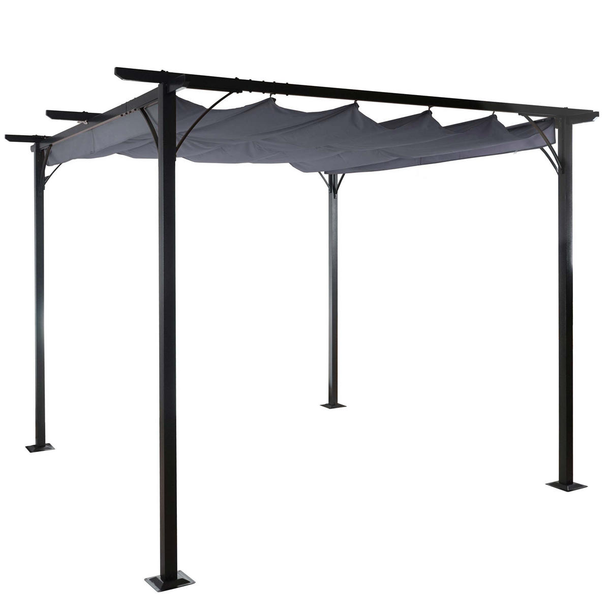 PERGOLA Grau - Grau, Metall (350/232/350cm) - MCW