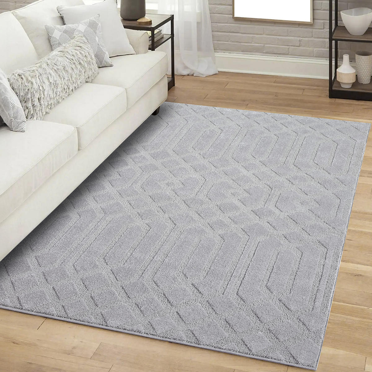 KURZFLOR-TEPPICH Flair 138 Grau 200x290 cm - Grau, Textil (200/290cm) - carpet city