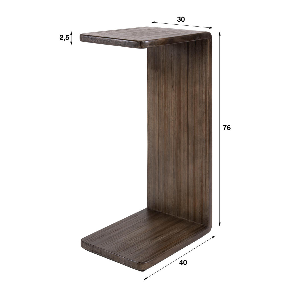 BEISTELLTISCH Maya Braun 30/40/76 cm - Braun, Holz (30/40/76cm) - Hoyz Collection