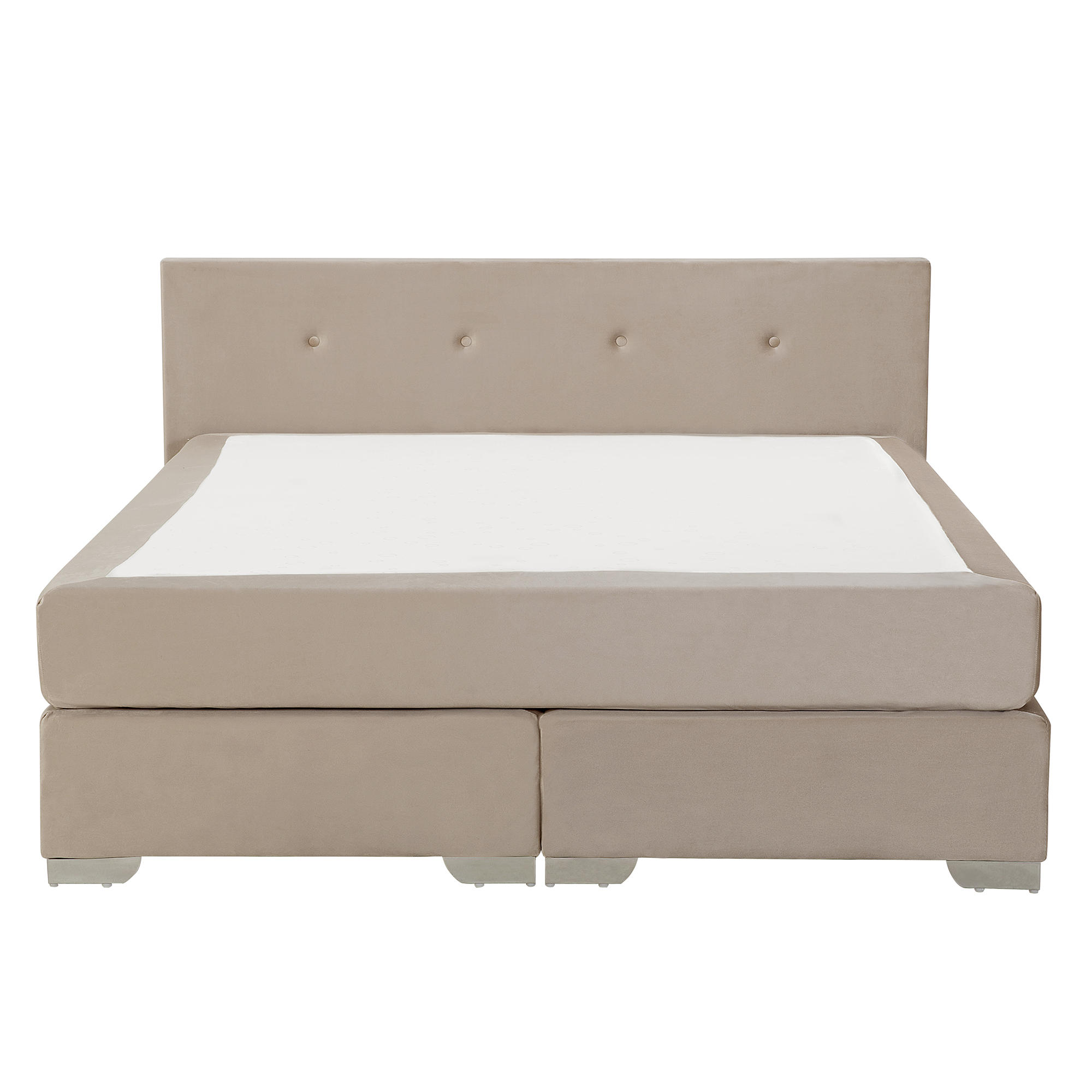 BOXSPRINGBETT 180/200cm Helles Beige Consul - Beige, Textil (180/200cm) - Beliani