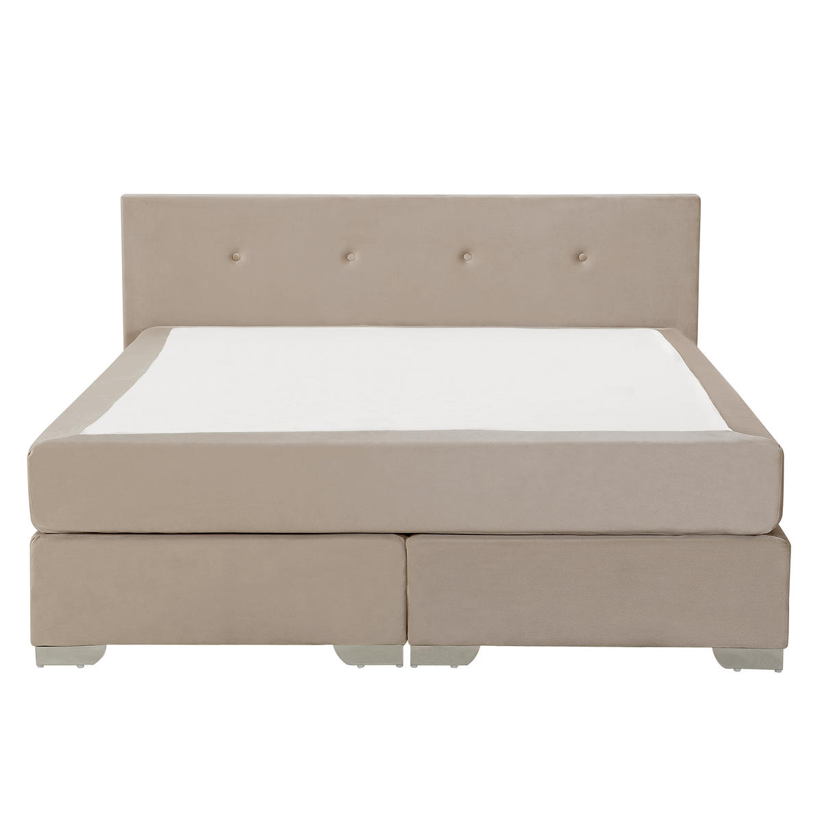 BOXSPRINGBETT 180/200cm Helles Beige Consul - Beige, Textil (180/200cm) - Beliani