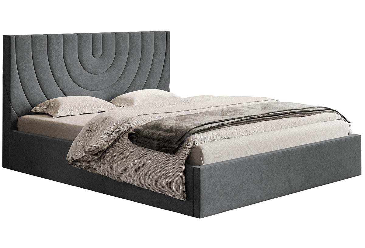 BETT Grau OLDO 6 Gepolstert Mit Bettkasten 120x200 cm - Grau, Textil (120/200cm) - Sepro Meble