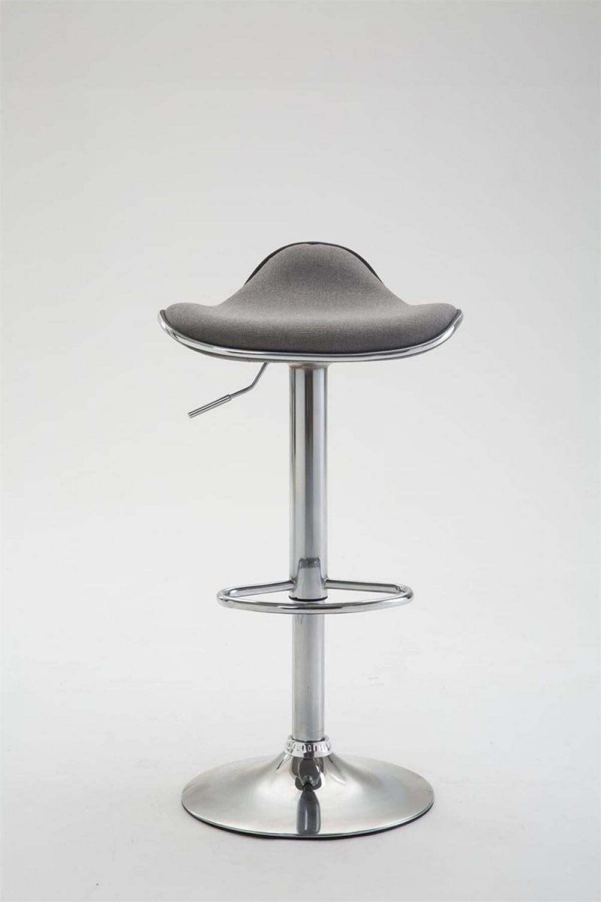 BARHOCKER Stoff hellgrau - Chromfarben/Hellgrau, Textil/Metall (45/71/45cm) - CLP