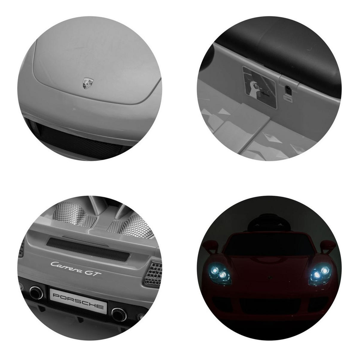 ELEKTROAUTO Porsche Carrera GT blau Fernbedienung Bluetooth 2 Motoren - Blau, Kunststoff (109/59/45cm) - Chipolino