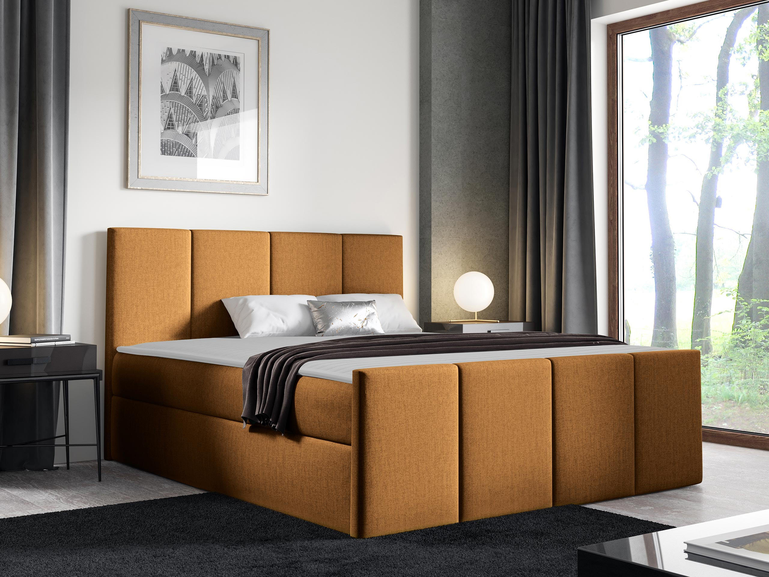 BOXBETT Lars - Bronzefarben, Holz (160/200cm) - MIRJAN24
