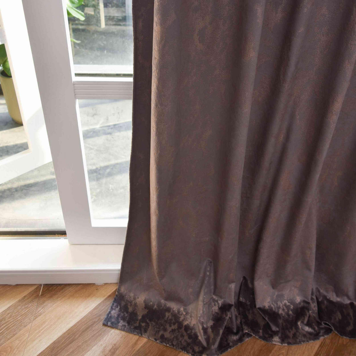 VORHANG SAMT MILANO STAR HxB 245x140 cm Grau Rosegold - Roségold, Textil (140/245cm) - Gardinenbox