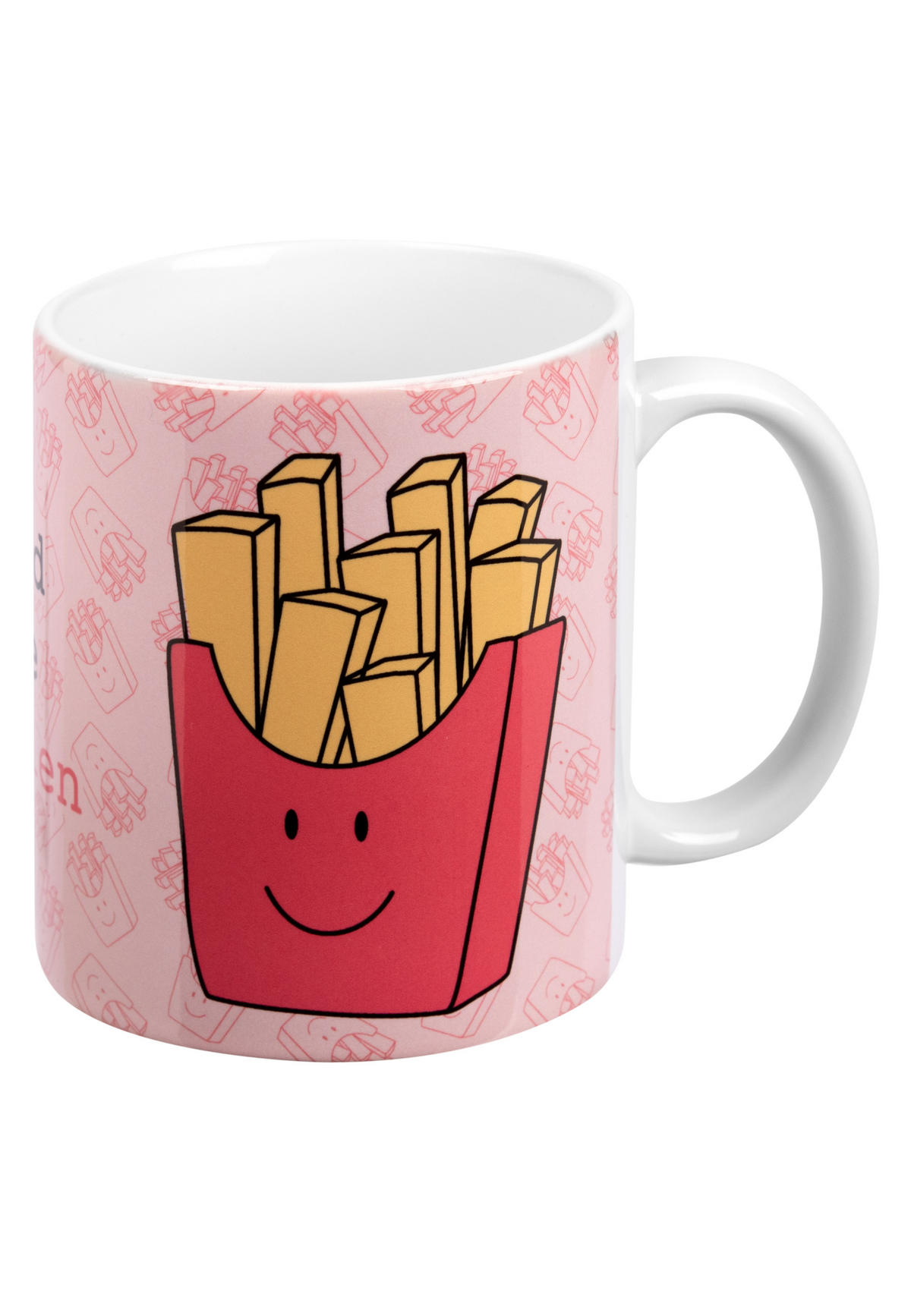KAFFEEBECHER Pommes sind frittierte Sonnenstrahlen Rosa/Weiß 320ml - Rosa, Keramik (0.32L) - United Labels
