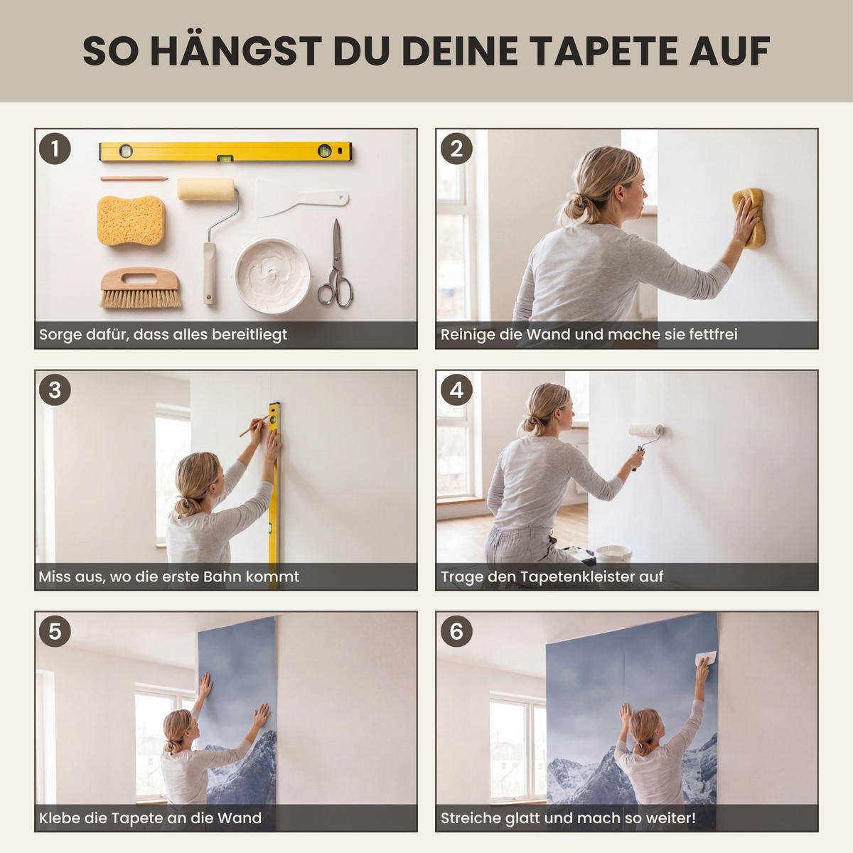TAPETE - Schottischer Hochländer - Braun - Wasser - 100x300 cm - Braun, Papier (100/300cm) - OnlyWow
