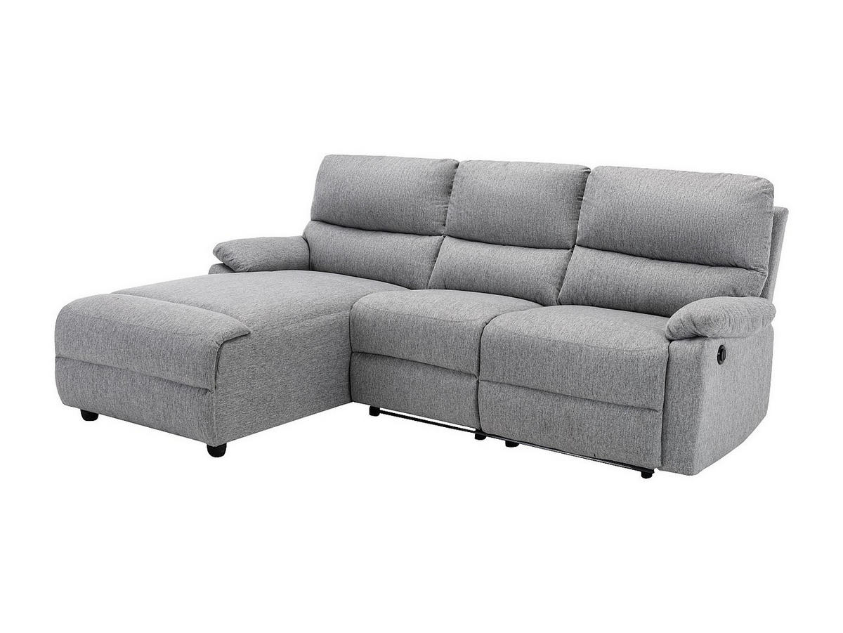 RELAXSOFA - 4 Personen - stoff - hellgrau Lunano - Hellgrau, Textil (234/98/170cm) - Vente-Unique
